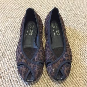 Donald J Pliner Gloria Leopard Suede Flats